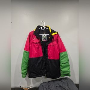 Burton jacket rasta raggae color size XL kids or boys. Fits small for men